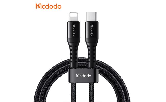 Mcdodo CA-5633 USB-C To Lightning 36W Bending Reinforced, Super-Fast Charging and High-Speed Data Cable 2M – Black
